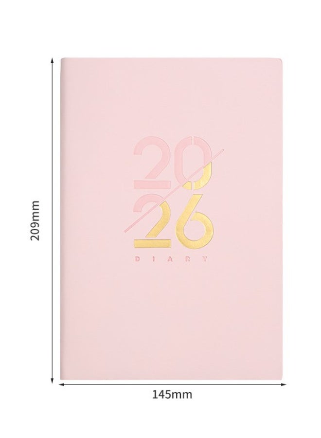 PINKSAMA 2026 Planner Diary Notebook Academic Calendar Monthly Weekly Daily Planner A5 Lined Leather Hardcover Notebook Premium Thick Paper Suitable for Office Home School Writing Staff Student Gift - Image 1