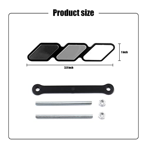 Gseigvee 1 Pack Car Grille Decor Badge, 4.7In x 0.98In Tri Color Diamond-Shaped Logo, Center Mesh Sign, Compatible with Toyota 4Runner Tacoma Tundra & Other Car Slotted Grille (Black, Gray, White) - Image 2