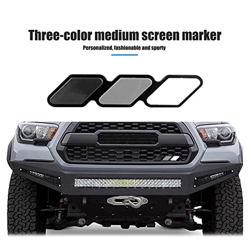 Gseigvee 1 Pack Car Grille Decor Badge, 4.7In x 0.98In Tri Color Diamond-Shaped Logo, Center Mesh Sign, Compatible with Toyota 4Runner Tacoma Tundra & Other Car Slotted Grille (Black, Gray, White) - Image 5