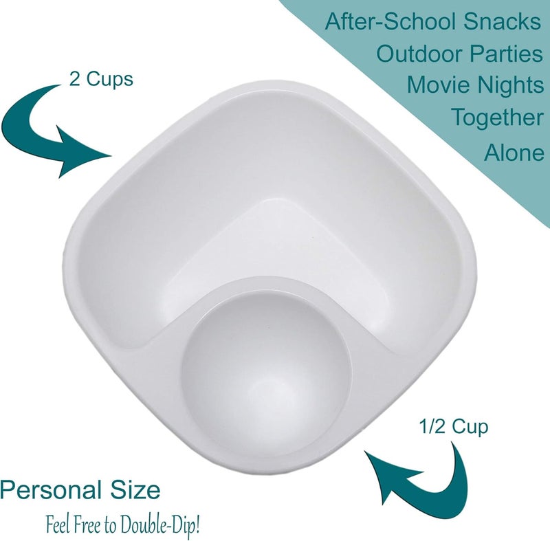 Rolling Sands Reusable Snack and Dip Bowls 5 Pack USA Made Dishwasher and Microwave Safe Personal Size Plastic Divider Blue Bowls BPAFree - Image 4