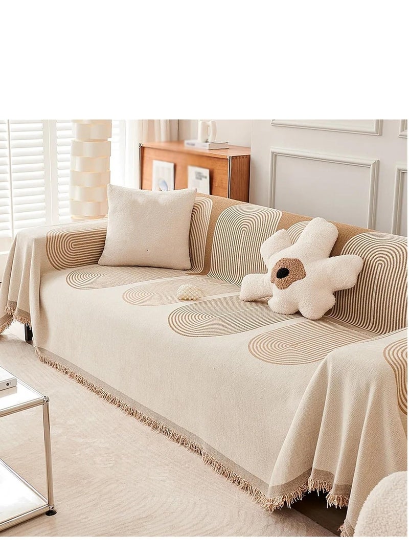 Double Sided Chenille Couch Sofa Cover Stylish Sofa Covers 1 2 3 4 Seater Sofa Cover Chenille Furniture Sofa Cover Towel Chenille Material Double Sided Sofa Towel Four Seasons Sofa Cover Available Both Sides - Image 1