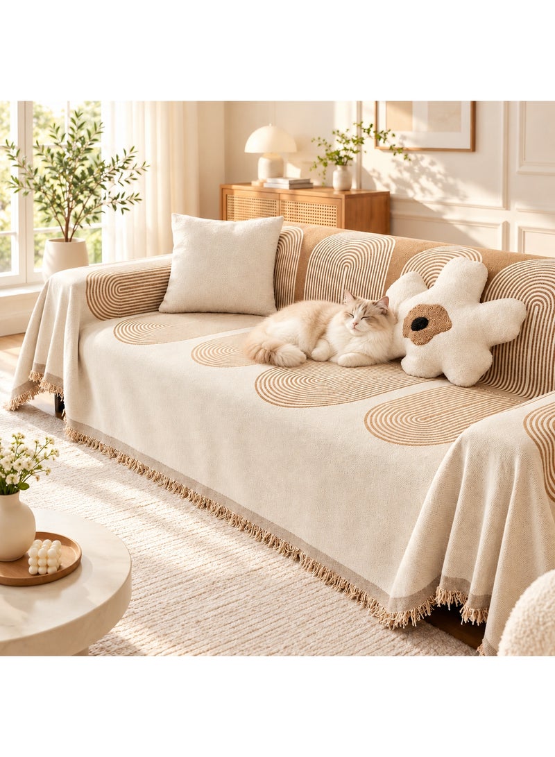 Double Sided Chenille Couch Sofa Cover Stylish Sofa Covers 1 2 3 4 Seater Sofa Cover Chenille Furniture Sofa Cover Towel Chenille Material Double Sided Sofa Towel Four Seasons Sofa Cover Available Both Sides - Image 1