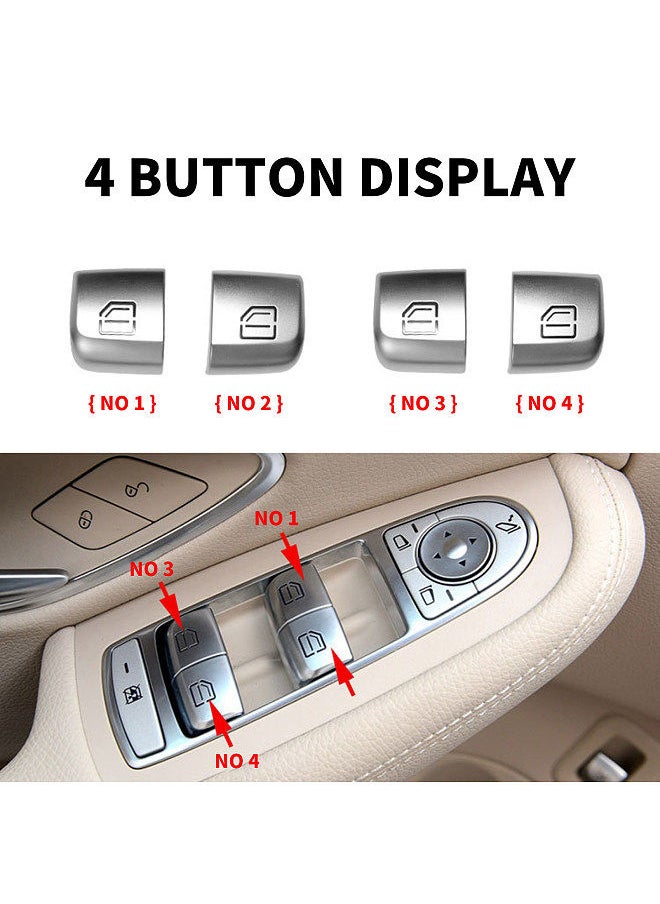Generic - Window Switch Button Covers Replacement For Mercedes Benz C GLC Class W205 W213 2015-2023,W253 GLC Class 2016-2022, Window Control Power Push Button Cover - Image 1