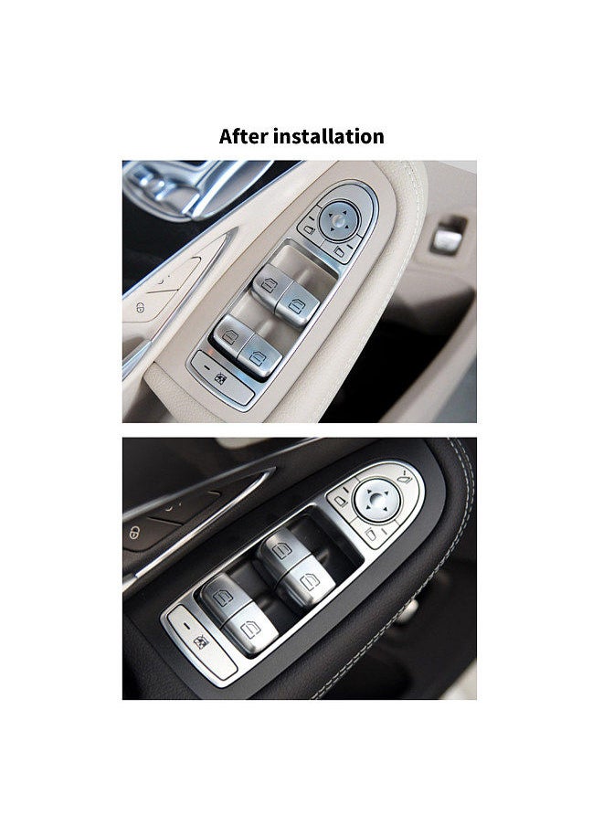 Generic - Window Switch Button Covers Replacement For Mercedes Benz C GLC Class W205 W213 2015-2023,W253 GLC Class 2016-2022, Window Control Power Push Button Cover - Image 1
