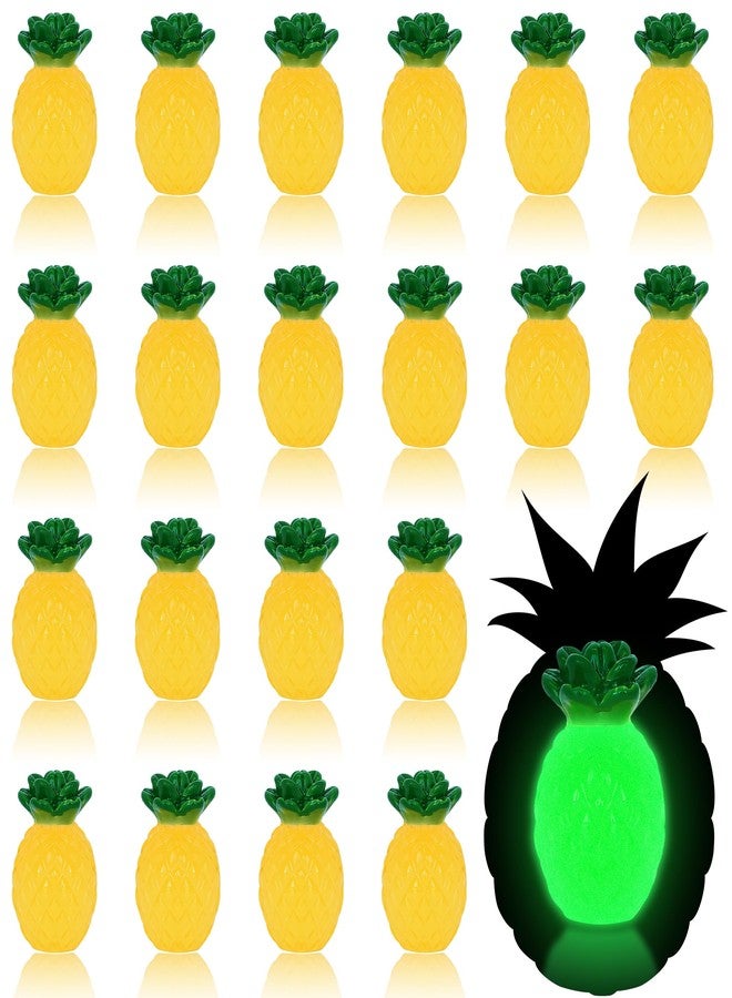 Yuronam 20 Pcs Luminous Mini Resin Pineapple Glow in The Dark Artificial Pineapple Miniature Ornament for DIY Crafts Garden Home Decoration - Image 1
