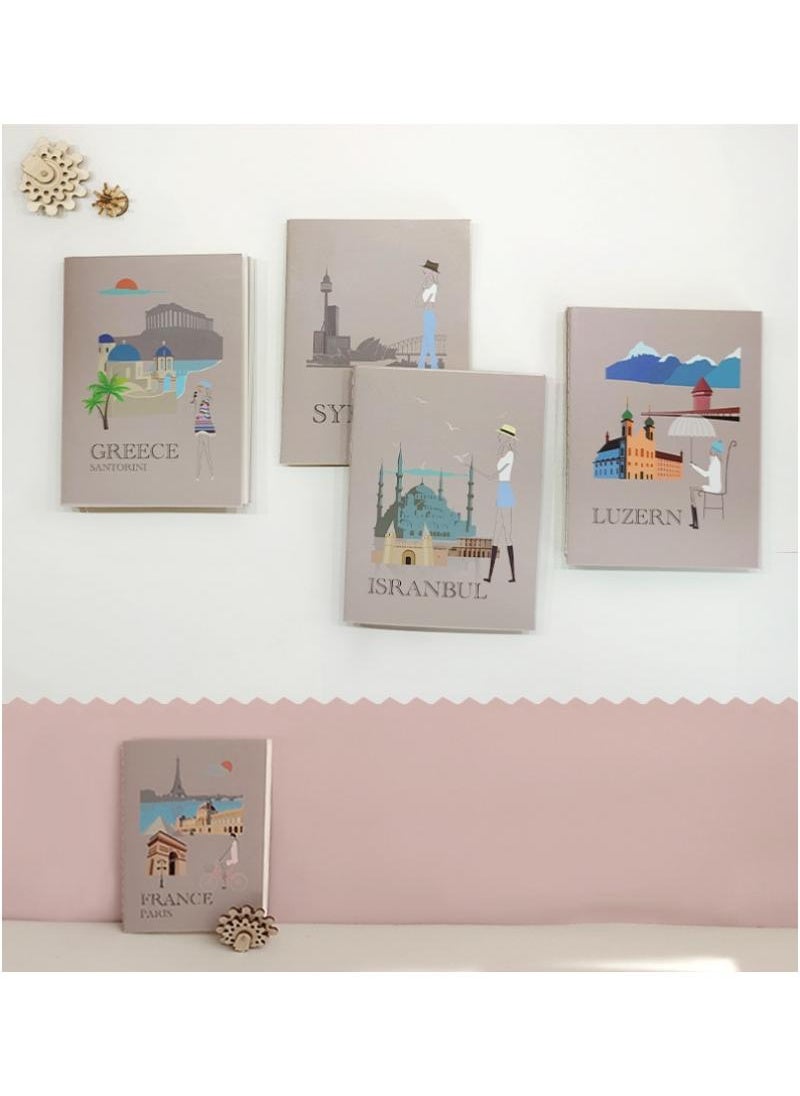 Generic 12 Pieces Portable Notebook Illustrations With Minimalist Design Student Stationery  - Image 2
