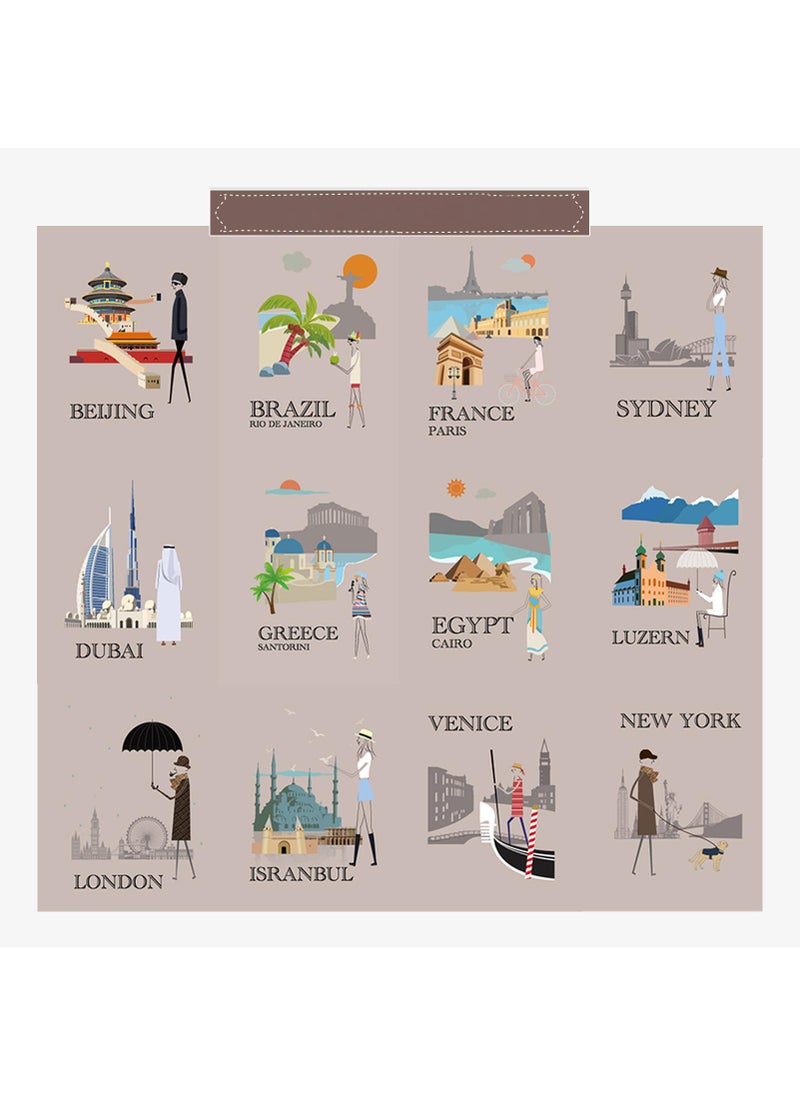 Generic 12 Pieces Portable Notebook Illustrations With Minimalist Design Student Stationery  - Image 1
