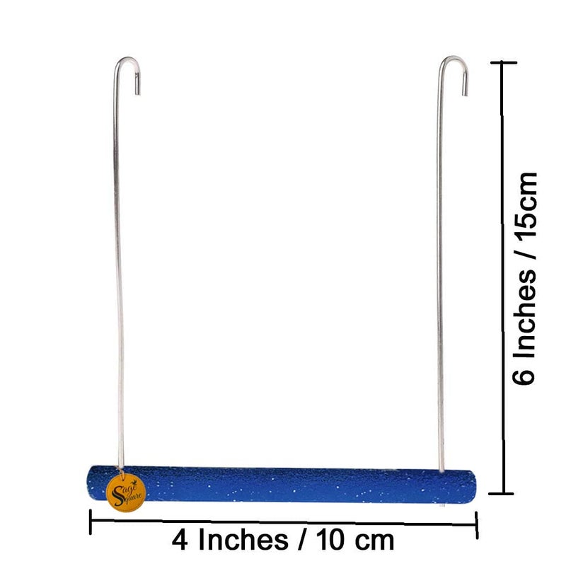 Sage Square Playful Natural Perch Wood Swing Toy Cage Hanging Platform, Climbing, Training, Workout Sand Perch for Birds (Small) (Pack of 2) - Image 4