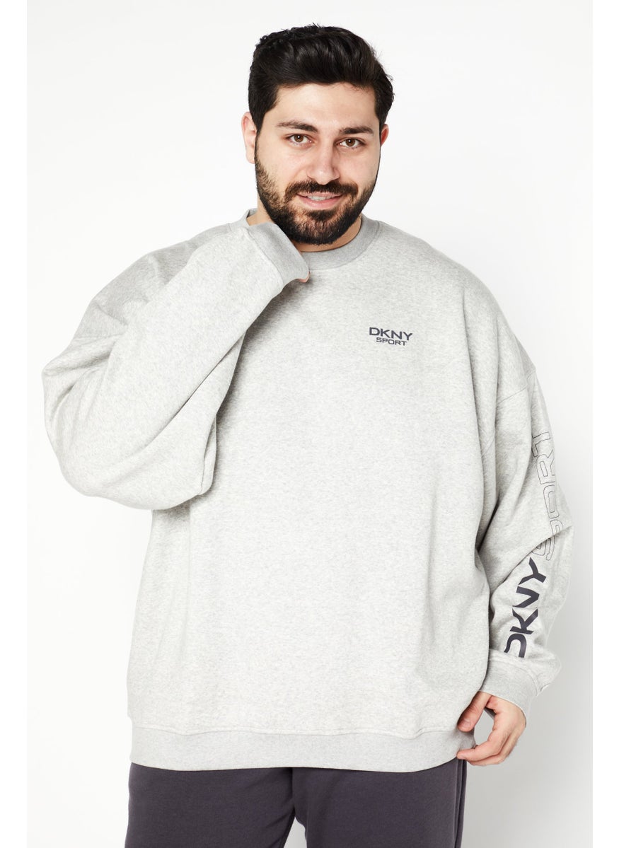 DKNY Sport Men Round Neck Long Sleeve Outdoor Sweatshirt, Grey  - Image 1