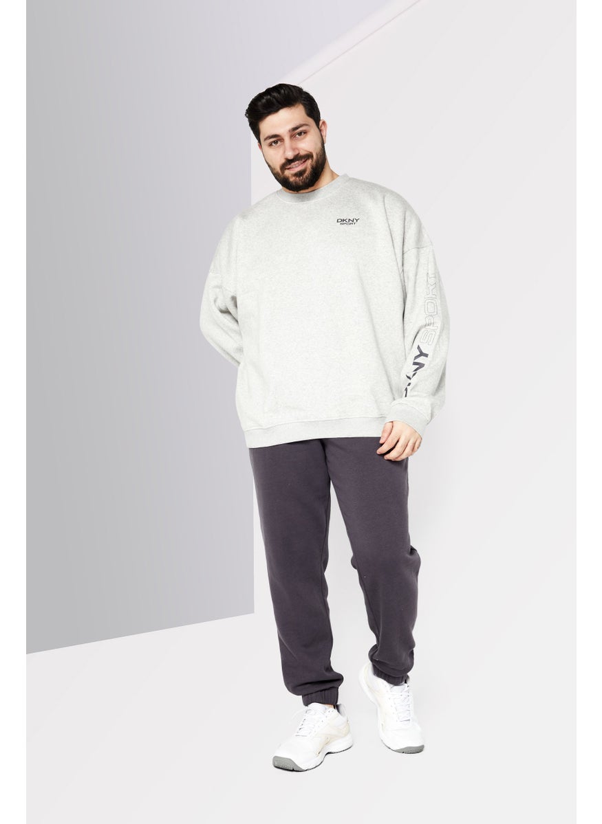 DKNY Sport Men Round Neck Long Sleeve Outdoor Sweatshirt, Grey  - Image 2