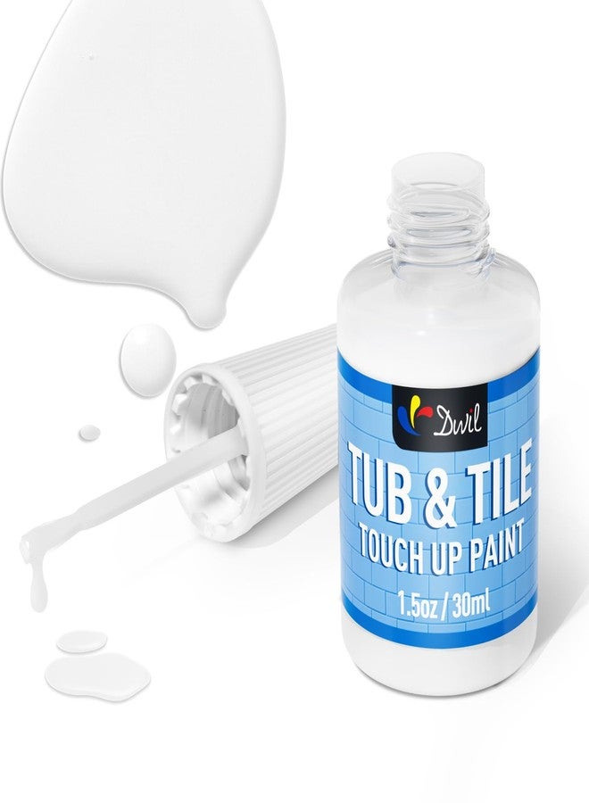 DWIL Tub and Tile Paint, White Touch Up Paint for Porcelain, Scratches, Cracks and Spots on Tile, Porcelain Repair Kit for Bathtub, Sinks, Enamel and Toilets, 1.5 Fl Oz(White) - Image 1
