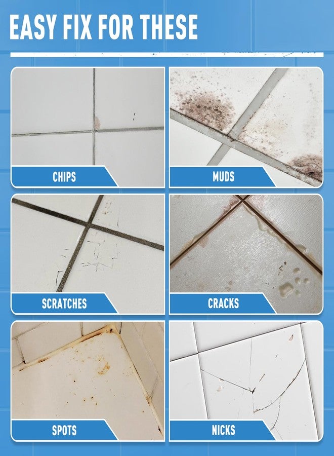 DWIL Tub and Tile Paint, White Touch Up Paint for Porcelain, Scratches, Cracks and Spots on Tile, Porcelain Repair Kit for Bathtub, Sinks, Enamel and Toilets, 1.5 Fl Oz(White) - Image 4