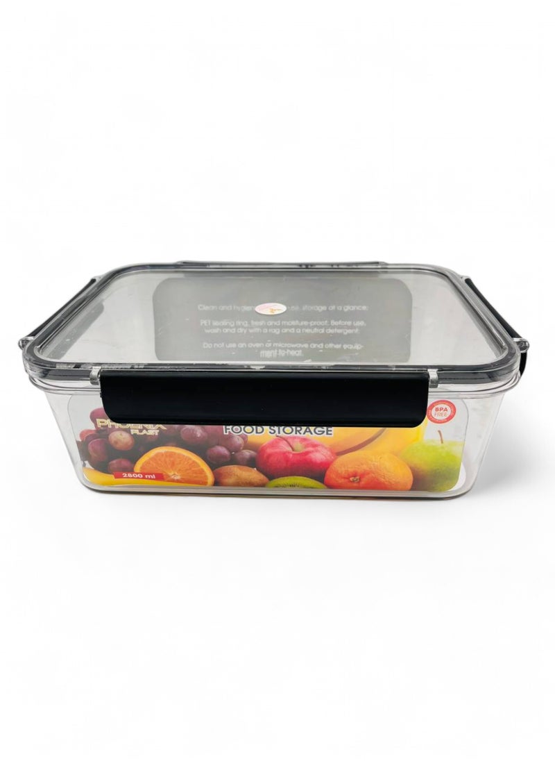 Phoenix - Acrylic Refrigerator Food Container,Food box Set of 7 Pieces with Airtight Lock - Clear Silicone Sides - Different Capacities (2 - 400ml Jar - 1000ml Jar - 1300ml Can - 2 1700ml Jar - 2800ml Jar) - Image 1