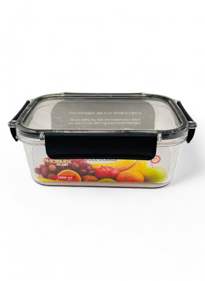 Phoenix - Acrylic Refrigerator Food Container,Food box Set of 7 Pieces with Airtight Lock - Clear Silicone Sides - Different Capacities (2 - 400ml Jar - 1000ml Jar - 1300ml Can - 2 1700ml Jar - 2800ml Jar) - Image 1