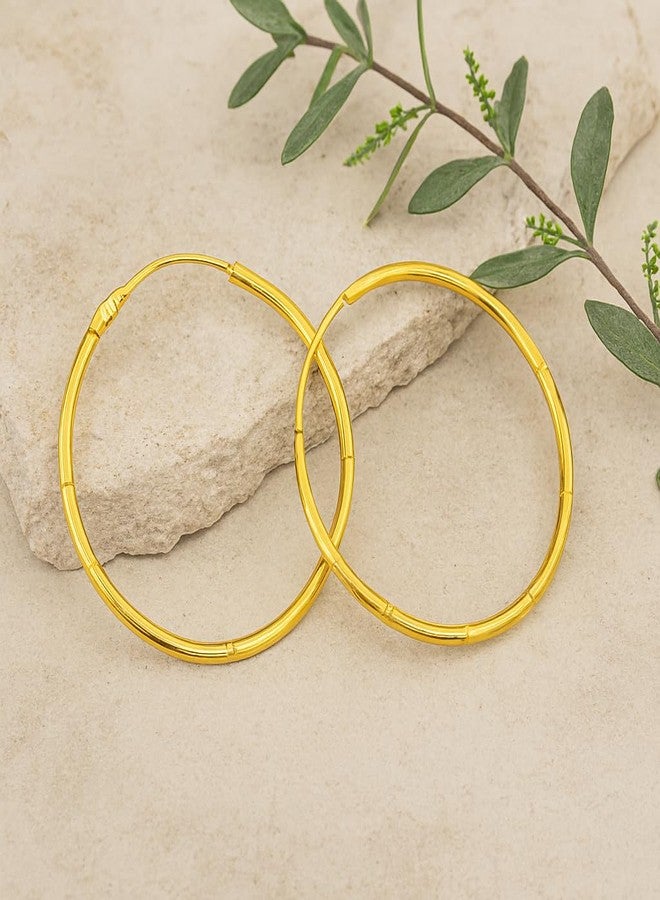 Superstore18 Brass Gold plated Hoop Earrings for Women & Girls fashion jewellery (SST6476ERRM) - Image 3