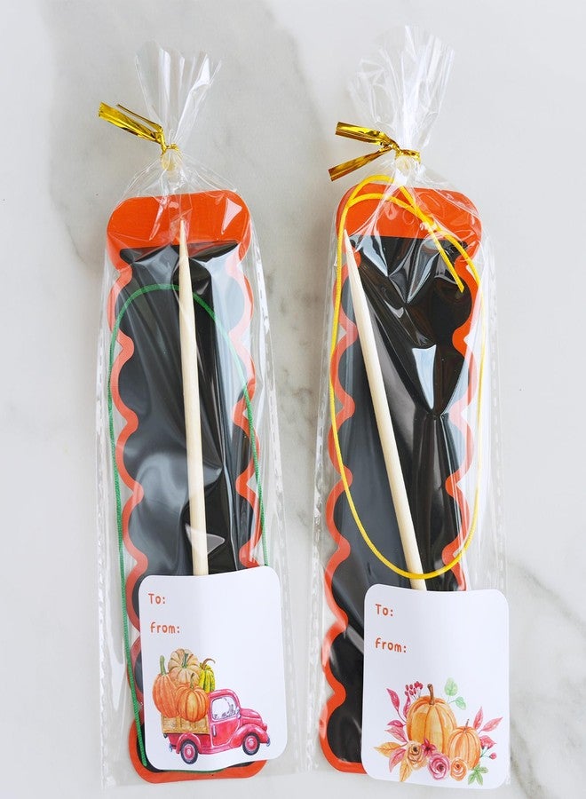 وينلين مجموعة من 48 قطعة من Winlyn، 6 أنماط من علامات مرجعية ملونة للخدش في الخريف، أدوات حرفية، ورق خدش بألوان قوس قزح مع أدوات خدش، شرائط، مجموعات فنية للأطفال والطلاب، هدايا حفلات، أنشطة صفية - Image 5