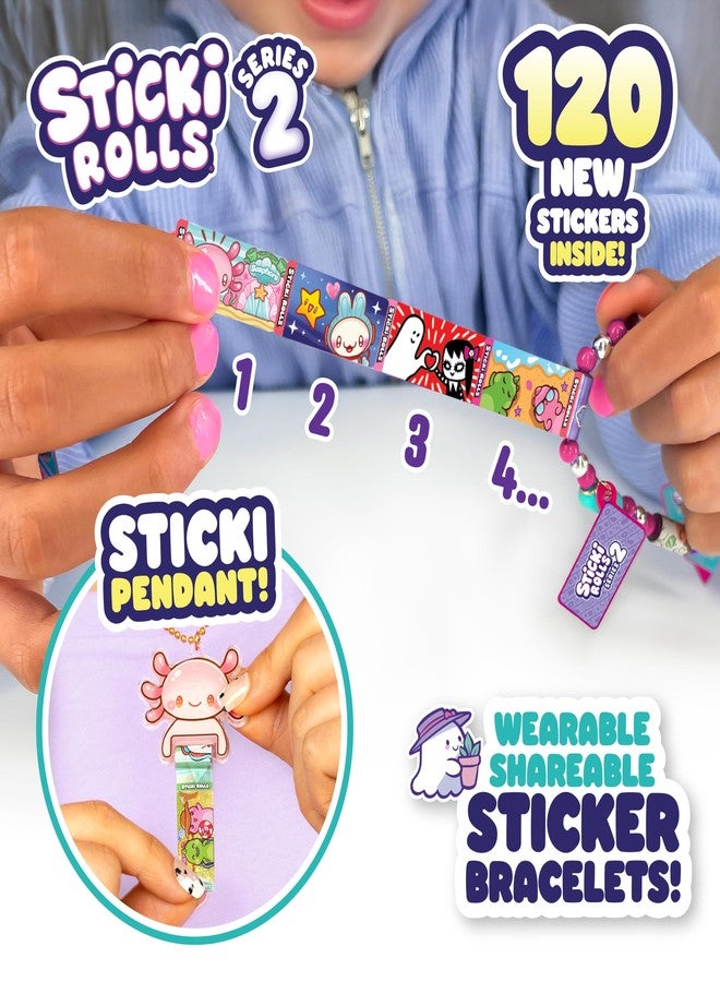 Sky Castle Sticki Rolls Pendant Pack | 120 Exclusive Wearable Shareable Stickers with Toy Pendant and Bracelet | Collect and Share | Ages 5 and Up | Series 2 - Stardust & BunBun - Image 2