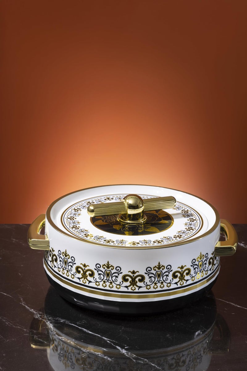 SELVEL Elegance Casserole | Advanced PU Insulation | Elegant Design Hot Pot | Hot Case Keeps Food Hot & Fresh for Hours | Serve Chapati, roti, Biryani and More (Royal Coral Black, 1700) - Image 2
