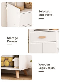 AGD Coffee Corner Cabinet with Storage Drawer, Sideboard with Adjustable Tier, Kitchen Storage Cabinet for Dining Room, Kitchen Microwave Oven Storage Rack (White)  - Image 4