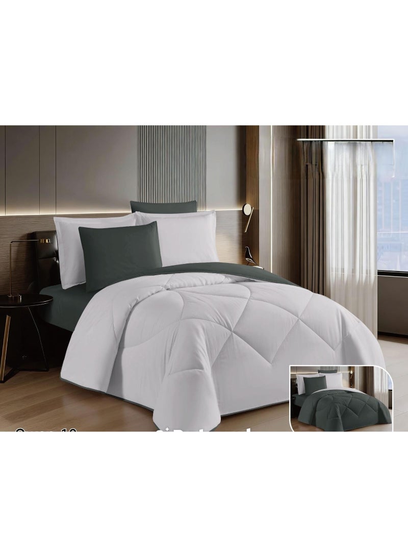 Modern-design solid-color bedspread set for a double bed (6 pieces), size 260x240 cm.