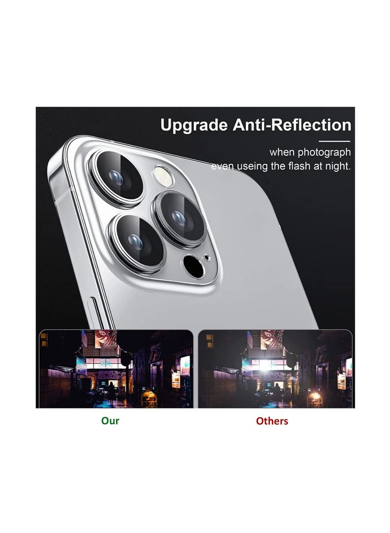 Wtech Apple iPhone 15 Pro 2023 Premium Camera Lens Film Protector Shield - Clear/Silver  - Image 2