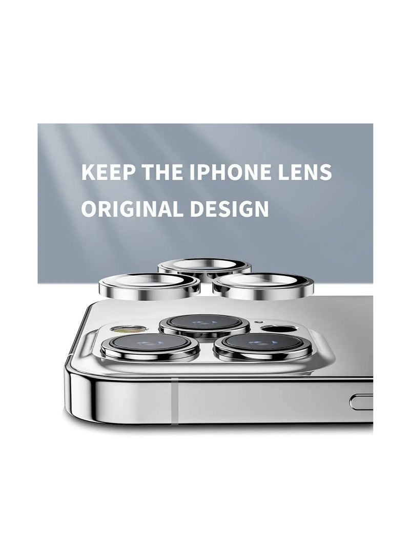 Wtech Apple iPhone 15 Pro 2023 Premium Camera Lens Film Protector Shield - Clear/Silver  - Image 4