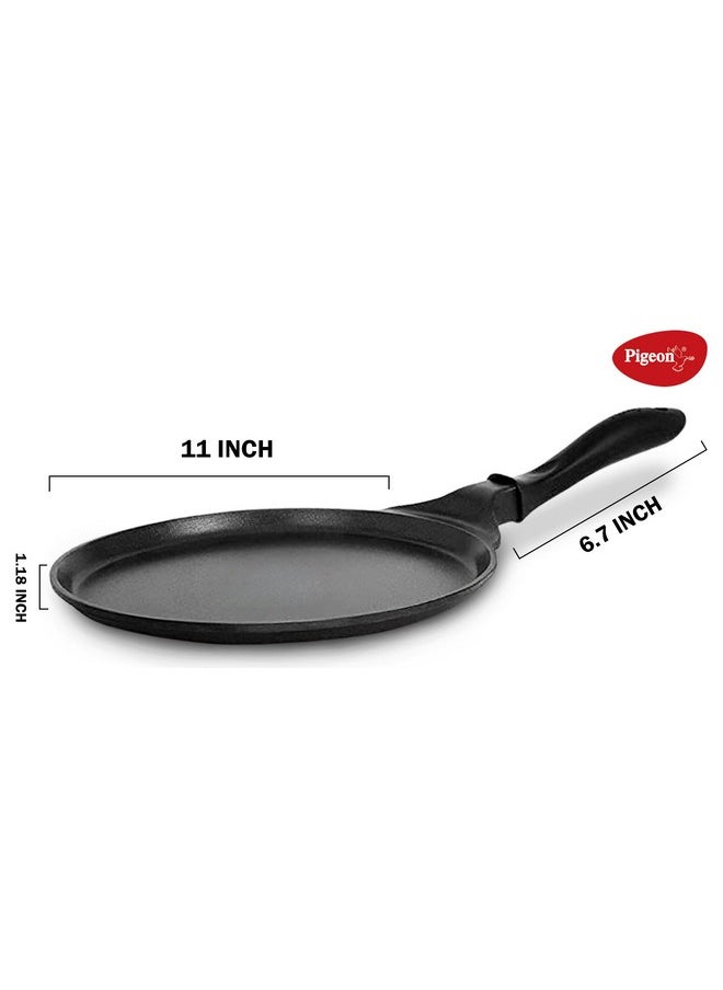 pigeon Pigeon by Stovekraft Wonder cast Aluminium Flat Tawa (Black, 27cm)  - Image 4