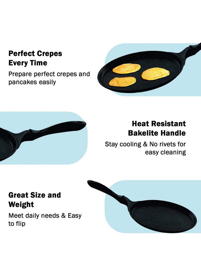 pigeon Pigeon by Stovekraft Wonder cast Aluminium Flat Tawa (Black, 27cm)  - Image 5