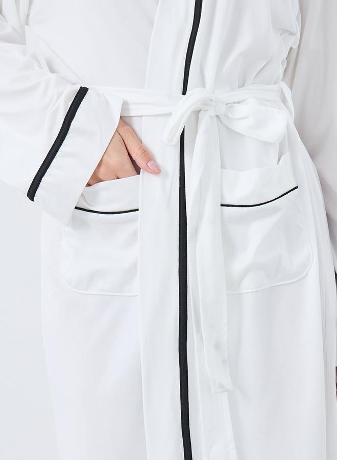 ستايلي روب بتفاصيل جيوب وحواف متباينة - Image 3