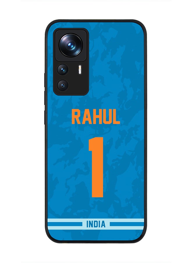 Stylizedd Rugged Black Edge Case for Xiaomi 12T/12T Pro, Slim fit Soft Case Flexible Rubber Edges Thin Cover - Player Name - KL Rahul, Jersey Number- 1  - Image 1