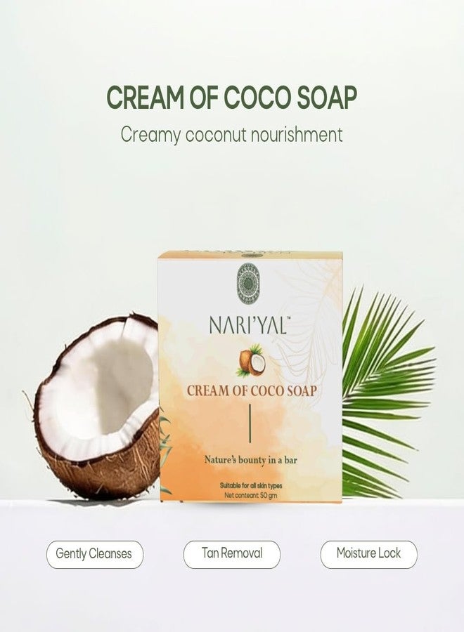 NARI'YAL Nariyal Cream of Coco Soap 50g, All Skin Types, Pack of 1 - Image 2