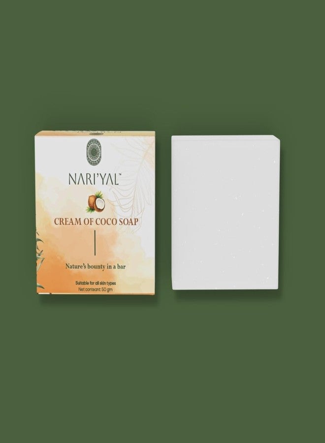 NARI'YAL Nariyal Cream of Coco Soap 50g, All Skin Types, Pack of 1 - Image 1