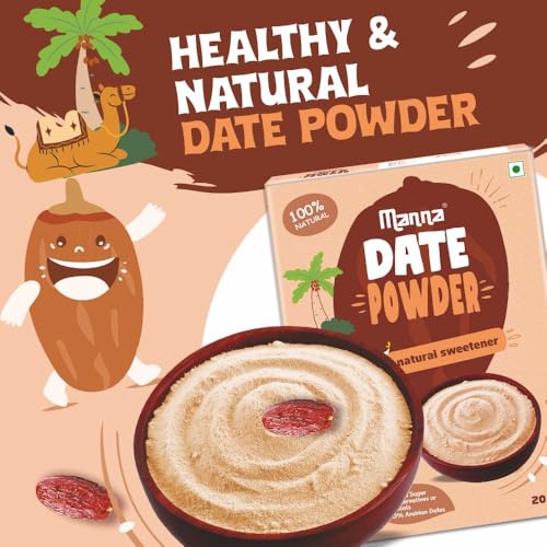 Manna Date Powder Natural Sweetner. Kharik/Khajur Powder. No Added Color, Flavor or Preservatives. Healthy Substitute for Sugar. 200g - Image 5