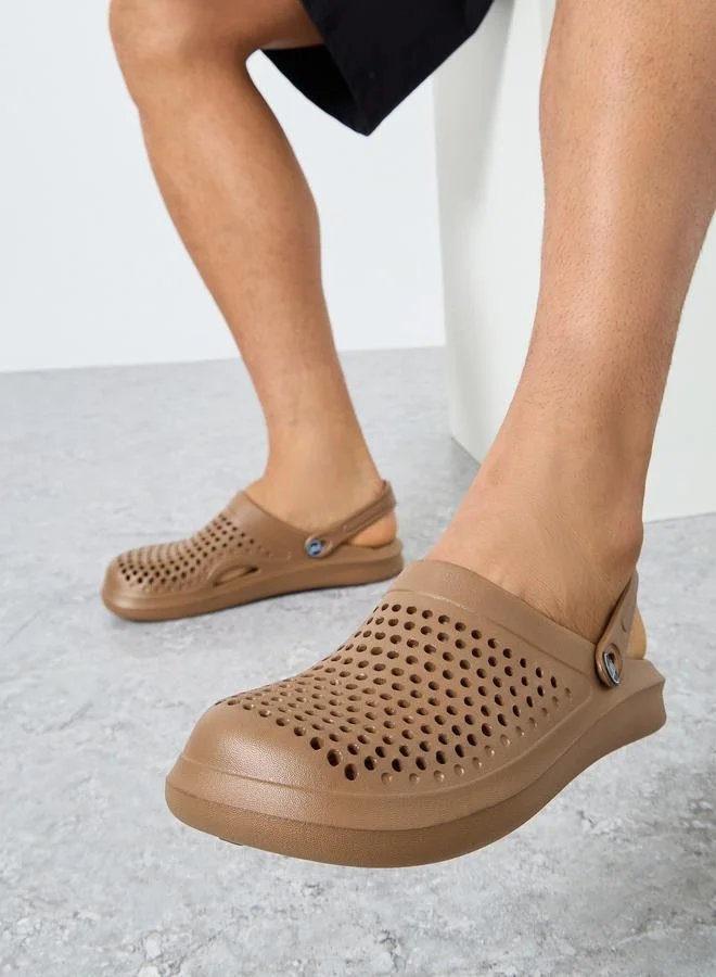 Take Two Solid Heel Strap Slip On Clogs