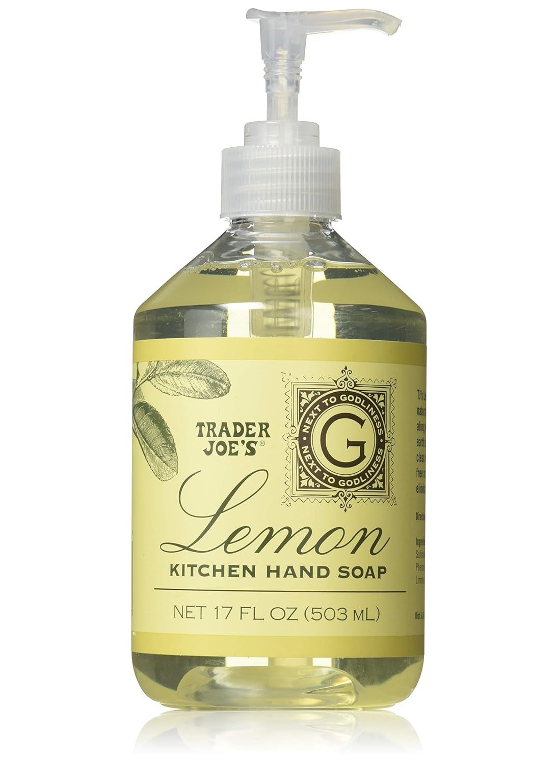 Trader Joe's - Trader Joes Next to Godliness Hand Soap (Lemon Kitchen Hand Soap) - Image 1