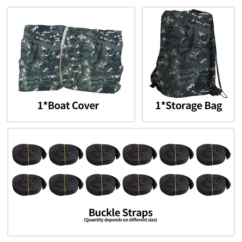 iCOVER Trailerable Boat Cover- 20'-23' 800D Water Proof Heavy Duty, Fits V-Hull, Fish&Ski, Pro-Style, Fishing, Utiltiy, Runabout, Bass Boats, up to 20ft-23ft Long X 100" Wide - Image 5