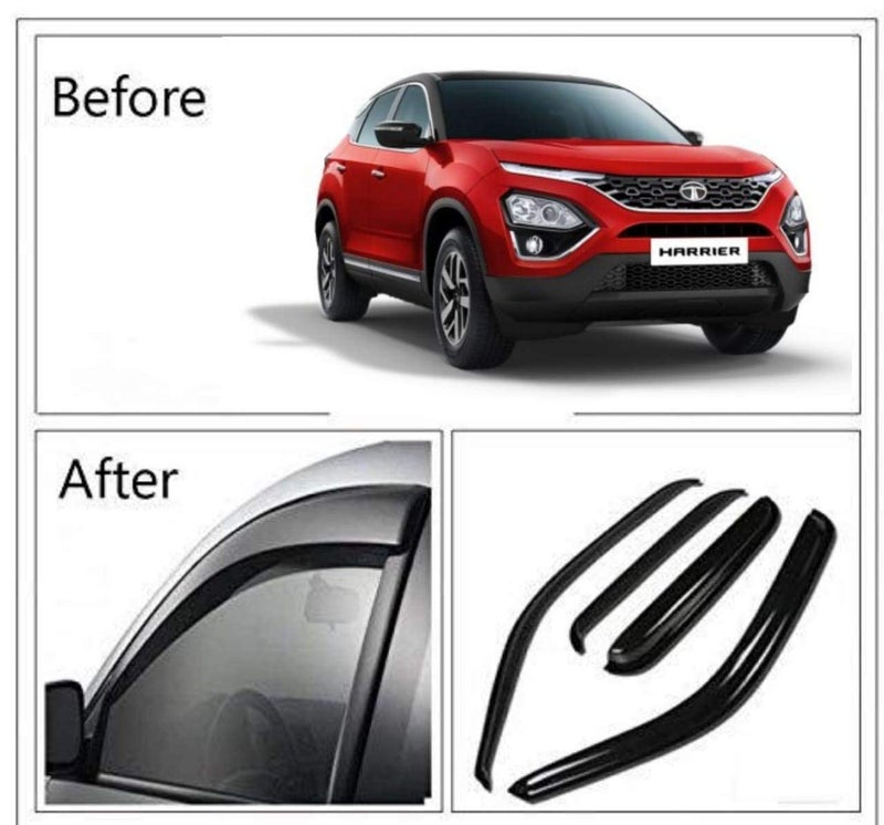 ROYALTECH Premium Non-Breakable Car Window Door Visor/Rain Guard/Wind Deflector Compatible for (TATA Harrier) - Image 2