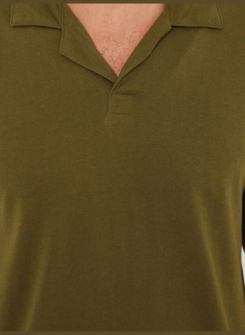 Styli Sunburn Revere Collar Knit Polo