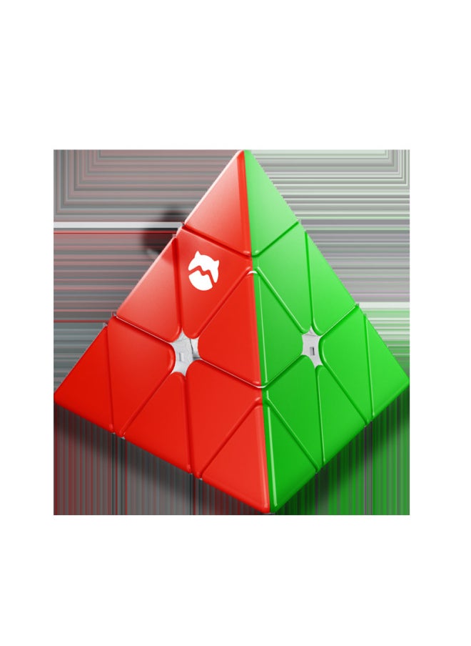 Generic - GANCUBE MG3 Moe Engraving Standard Magnetic EDU Edition Third-order Color Rubik's Cube Mirror Oblique Pyramid Rubik's Cube-Color:MG Magic Ruler Premium Version (Red Orange) - Image 1