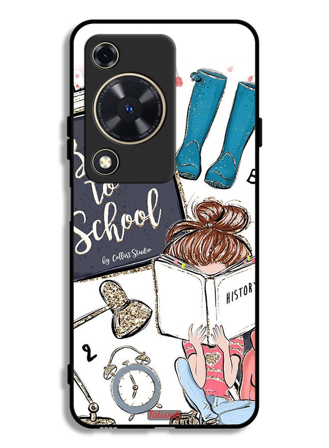 Tolwak Huawei Nova Y72S Protective Case Cover Back To School Girl Reading History
