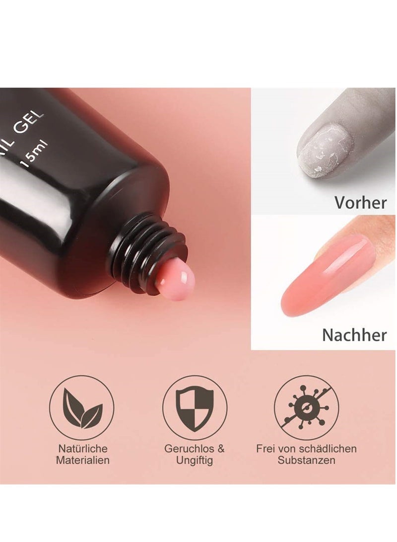 Captaintech Nail Extension Gel Kit with UV Light 3 Colors Poly Nail Gel Builder Glue 100 Nail Tips Perfect for Nail Art Beginners - Image 3