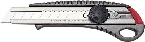 NT Cutter Heavy-Duty Aluminum Die-Cast Anti-Slip Contoured Grip Screw-Lock Utility Knife (L-550GP) - Image 1