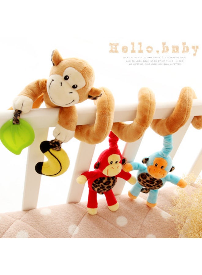 Supply Sozzy Baby Carriage Bed Winding Plush Toy Multi-functional Music Bed Winding With BB Bed Bell-Color:A Family Of Three Monkeys - Image 1