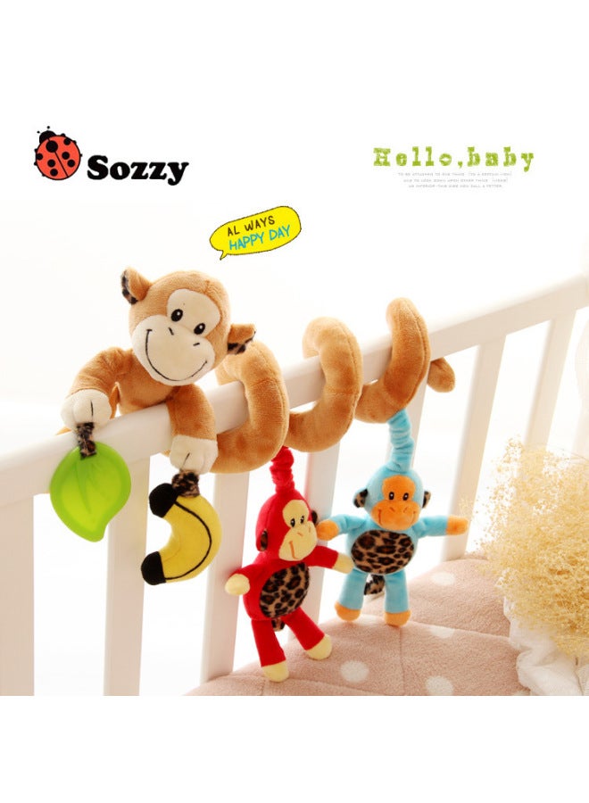 Supply Sozzy Baby Carriage Bed Winding Plush Toy Multi-functional Music Bed Winding With BB Bed Bell-Color:A Family Of Three Monkeys - Image 4
