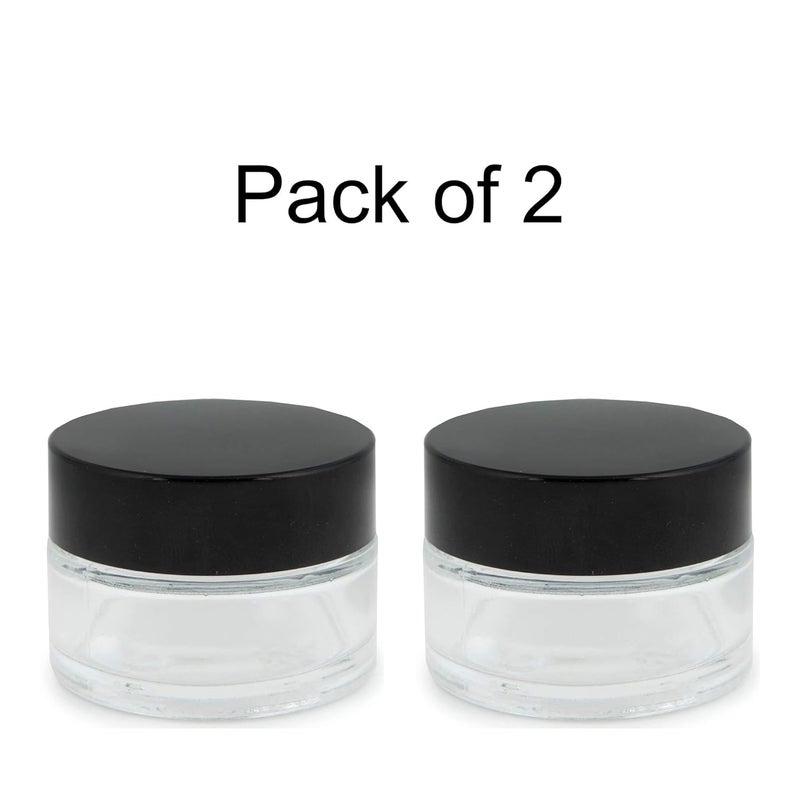 Devinez Devinez Multipurpose Pack of 2 Frosted Glass Empty JarContainer with Black Cap 50 Gms for Beauty Cream Blends Skin Care Hair Care Travel Toners Cosmetic DIY - Image 2