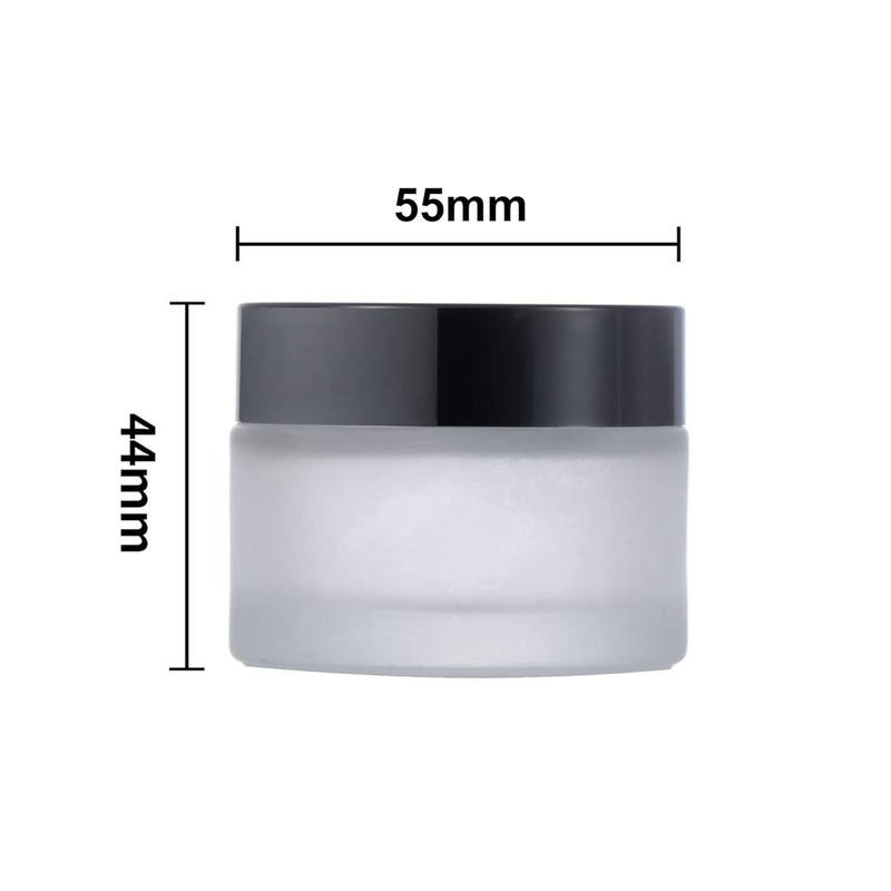 Devinez Devinez Multipurpose Pack of 2 Frosted Glass Empty JarContainer with Black Cap 50 Gms for Beauty Cream Blends Skin Care Hair Care Travel Toners Cosmetic DIY - Image 3