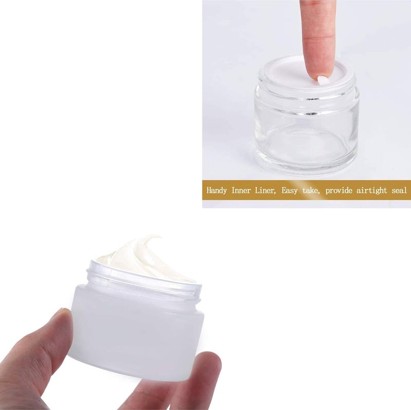 Devinez Devinez Multipurpose Pack of 2 Frosted Glass Empty JarContainer with Black Cap 50 Gms for Beauty Cream Blends Skin Care Hair Care Travel Toners Cosmetic DIY - Image 4