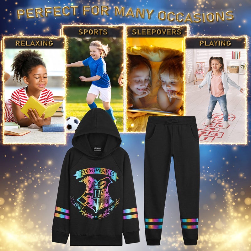 Harry Potter Girls Tracksuit, Hoodie and Girls Tracksuit Bottoms (9-10 Years, Black) - Image 5
