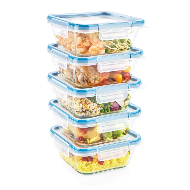 Snapware Glass Total Solutions (12-Pack) Food Storage Containers Set, (1, 2 & 4 Cup), Airtight & Leakproof Plastic Locking BPA-Free Lids, Freezer Dishwasher Microwave Safe - Image 1