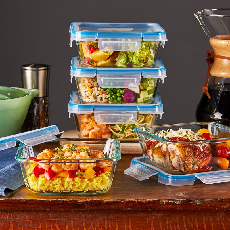 Snapware Glass Total Solutions (12-Pack) Food Storage Containers Set, (1, 2 & 4 Cup), Airtight & Leakproof Plastic Locking BPA-Free Lids, Freezer Dishwasher Microwave Safe - Image 2